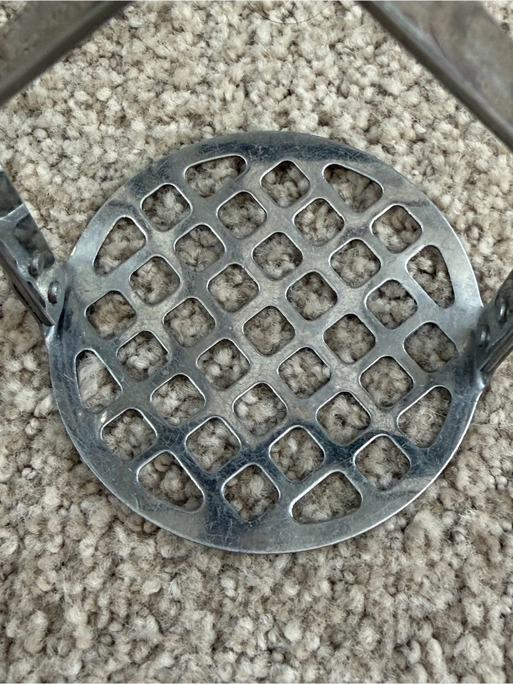 Vintage EKCO Stainless Steel Potato Masher Black Daisy Floral Handle USA 10” MCM